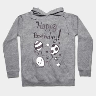 Watercolor Happy Birthday Balloons Hoodie